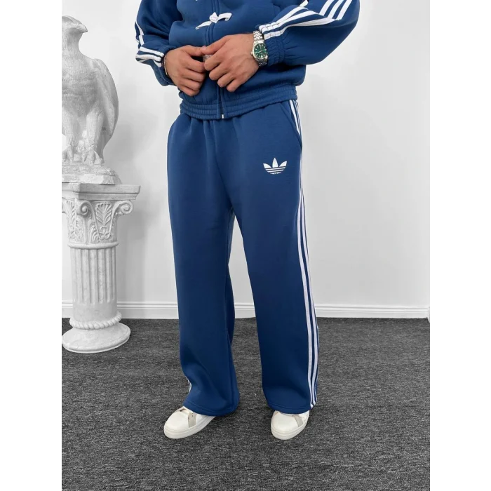 Mavi ADD Düğme Bağcıklı Oversize Eşofman Takımı