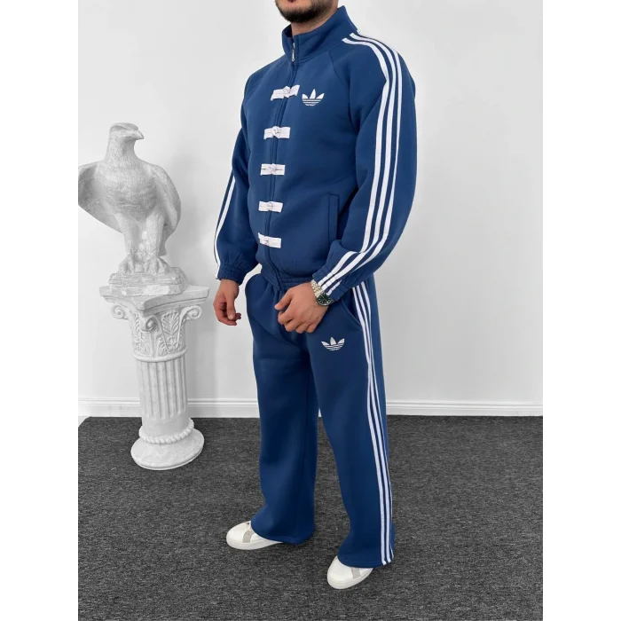 Mavi ADD Düğme Bağcıklı Oversize Eşofman Takımı