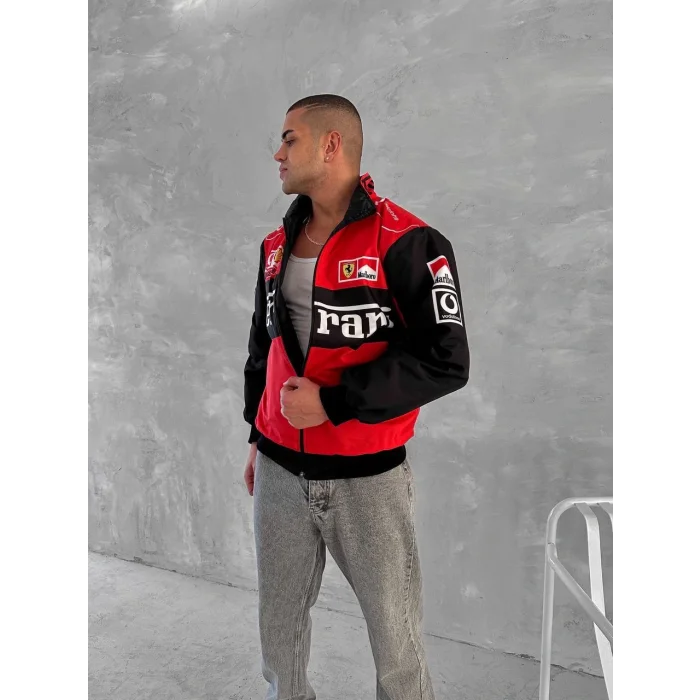 Kırmızı Ferrari İçi Astarlı Bumber Ceket