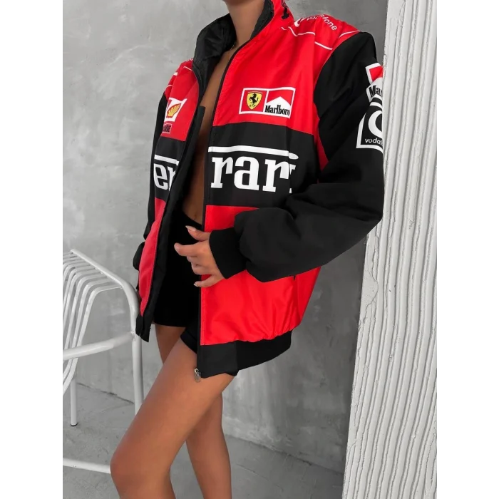 Kırmızı Ferrari İçi Astarlı Bumber Ceket