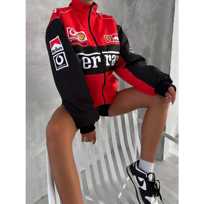 Kırmızı Ferrari İçi Astarlı Bumber Ceket