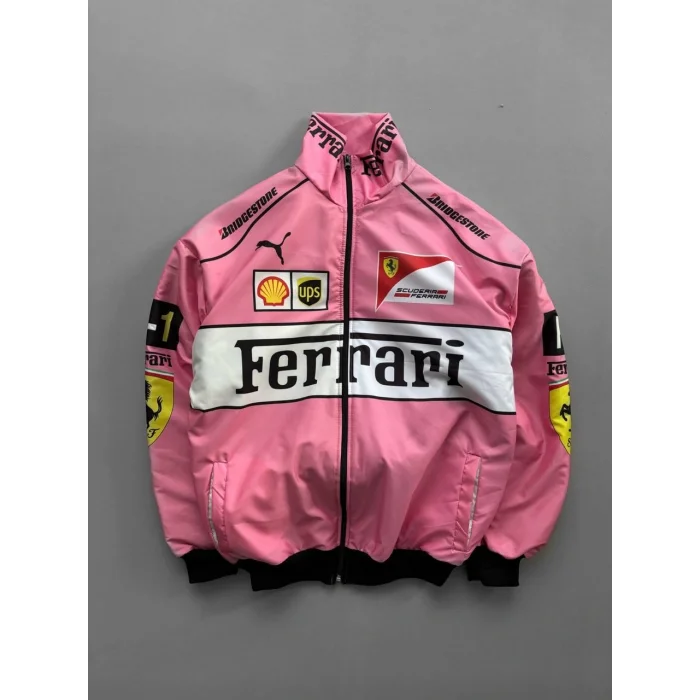 Pembe Ferrari İçi Astarlı Bumber Ceket