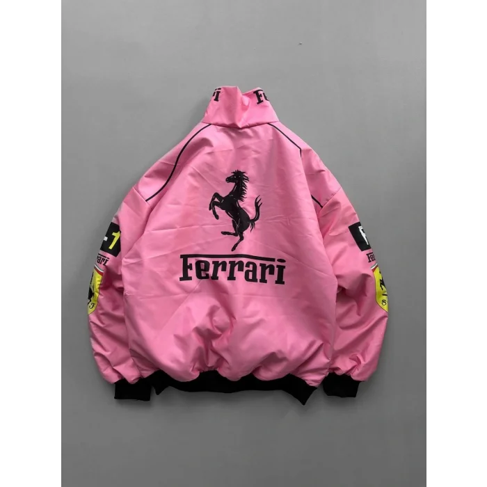 Pembe Ferrari İçi Astarlı Bumber Ceket