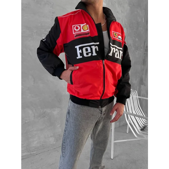 Kırmızı Ferrari İçi Astarlı Bumber Ceket