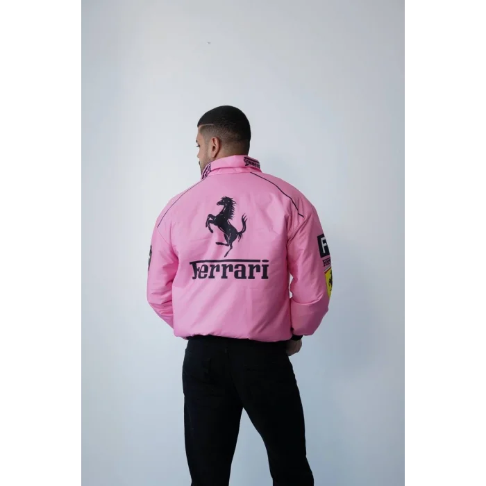 Pembe Ferrari İçi Astarlı Bumber Ceket