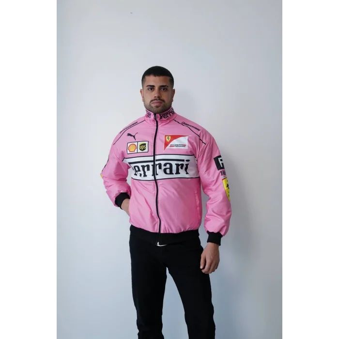 Pembe Ferrari İçi Astarlı Bumber Ceket