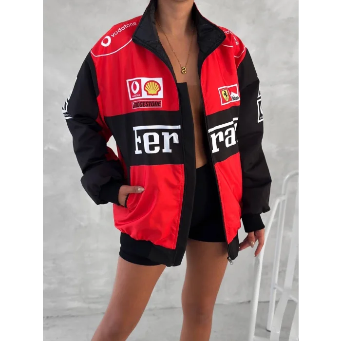 Kırmızı Ferrari İçi Astarlı Bumber Ceket