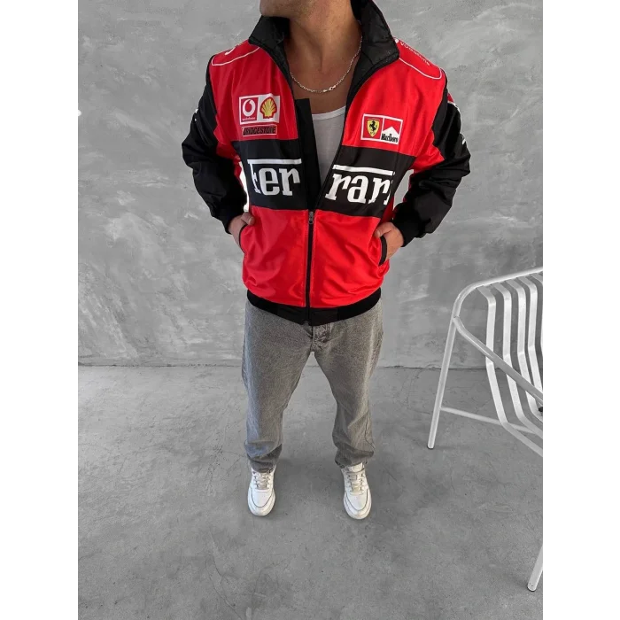 Kırmızı Ferrari İçi Astarlı Bumber Ceket