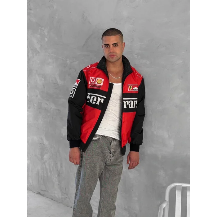 Kırmızı Ferrari İçi Astarlı Bumber Ceket