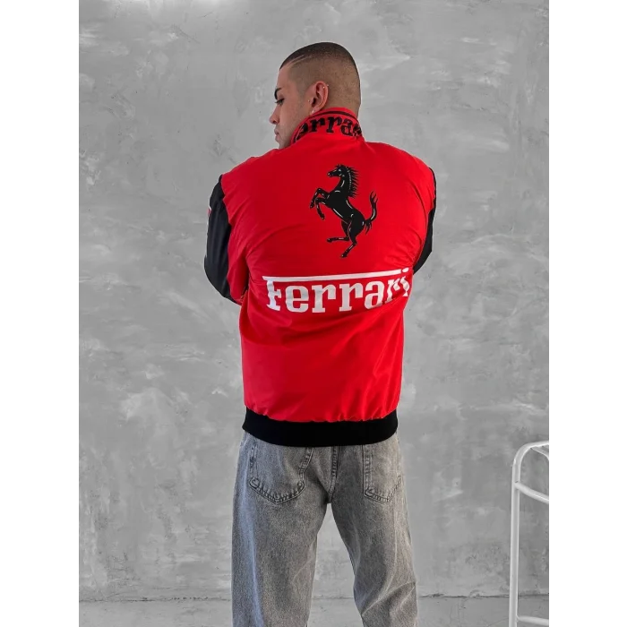 Kırmızı Ferrari İçi Astarlı Bumber Ceket