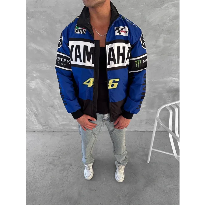 Mavi Yamaha İçi Astarlı Bumber Ceket