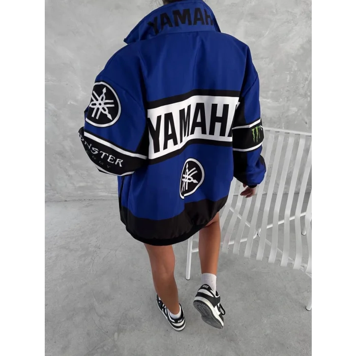 Mavi Yamaha İçi Astarlı Bumber Ceket