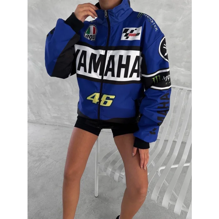 Mavi Yamaha İçi Astarlı Bumber Ceket