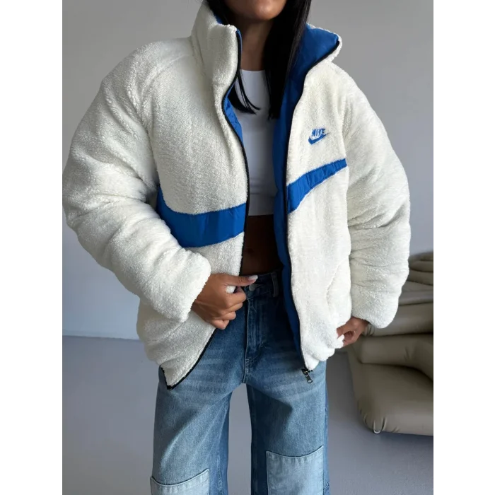 Mavi NK Oversize Unisex Çift Taraflı Mont