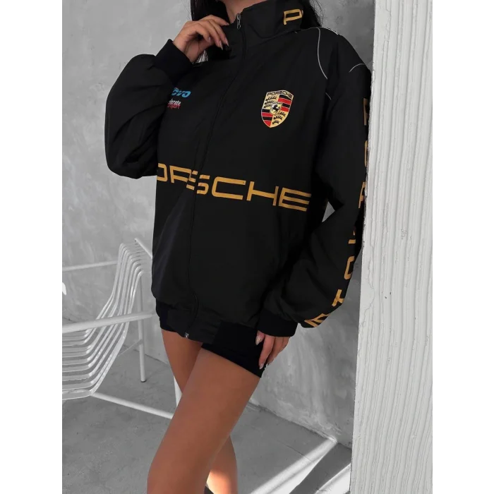 Siyah Porsche İçi Astarlı Bumber Ceket