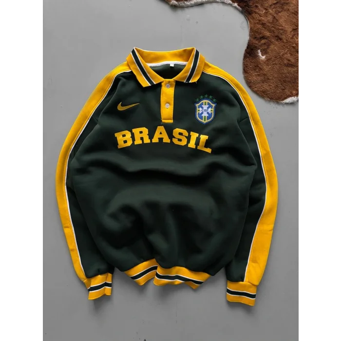 Yeşil Brasil Polo Yaka Unisex Oversize Sweat