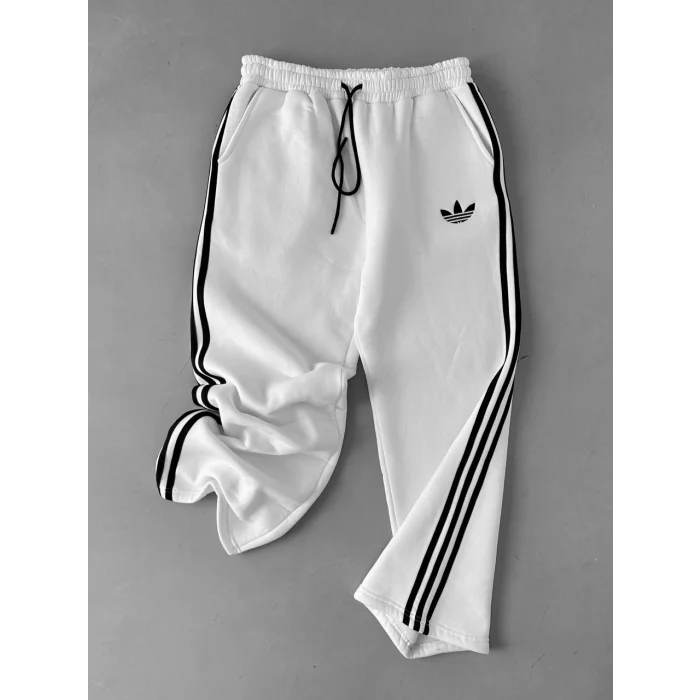 Beyaz ADD Düğme Bağcıklı Oversize Eşofman Takımı