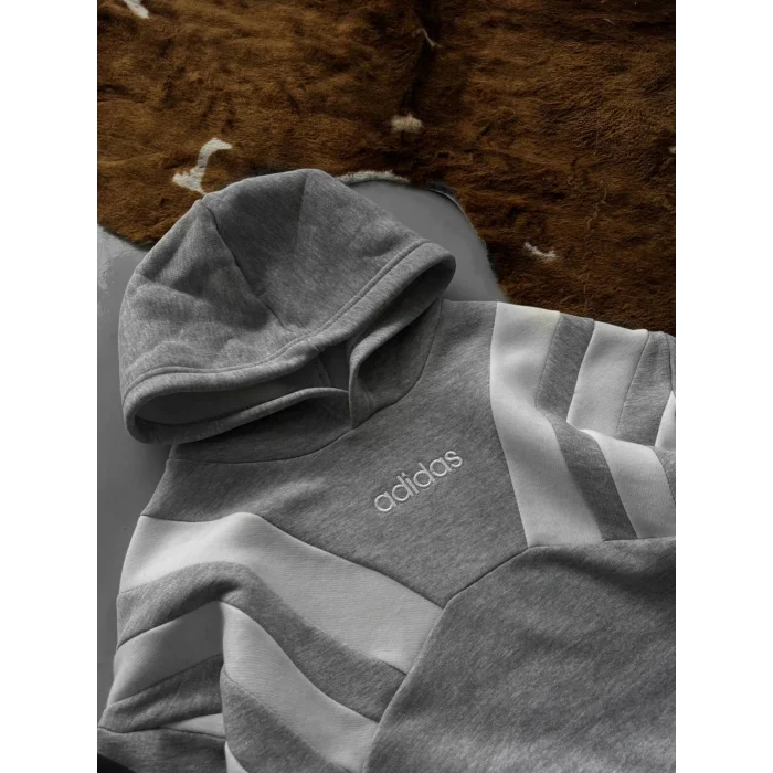 Gri ADD Omuz Şeritli Kapşonlu Unisex Oversize Sweat