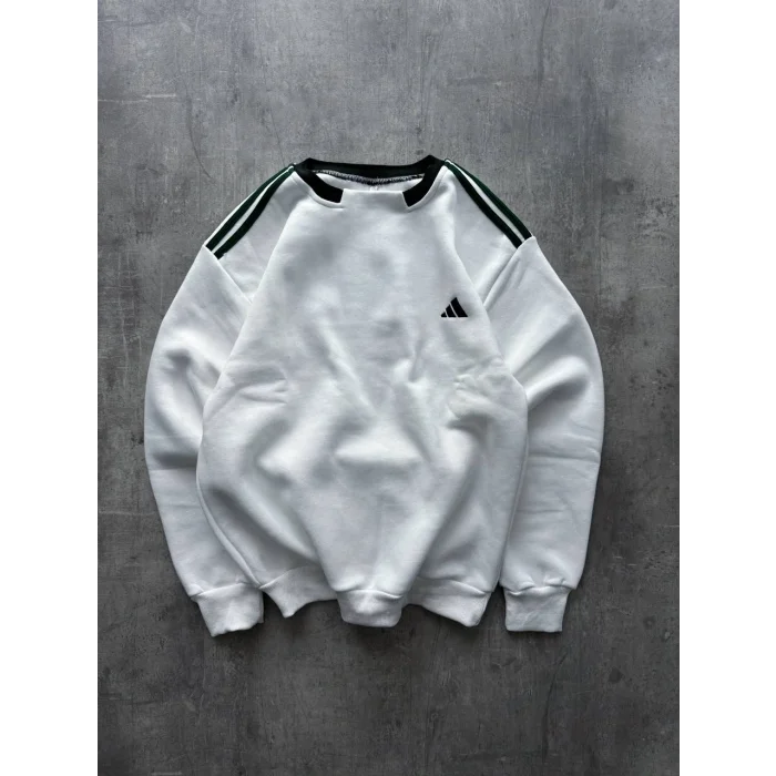 Beyaz ADD Yaka Ribana Unisex Oversize Sweat