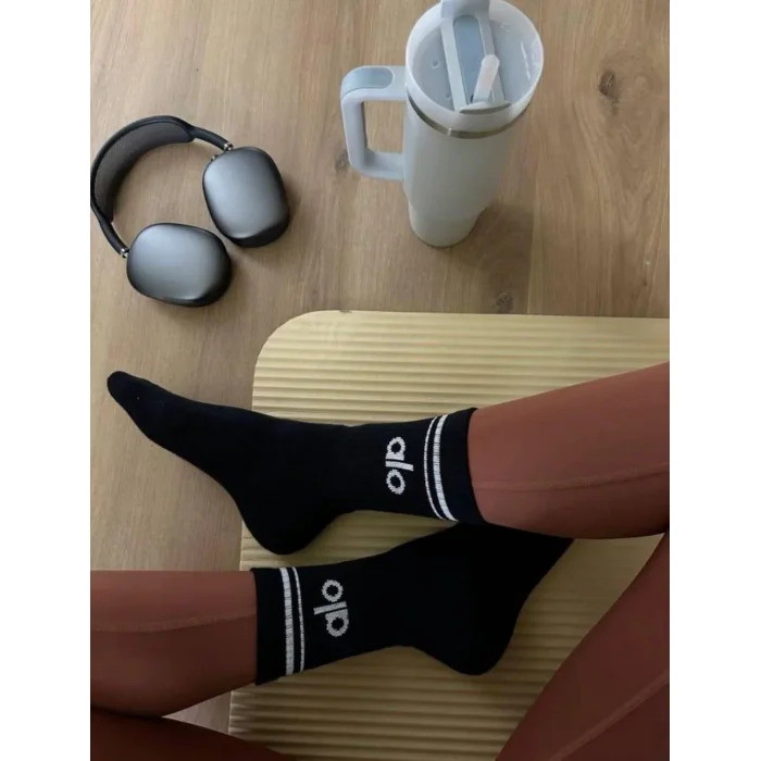 Siyah Alo Baskılı Çorap