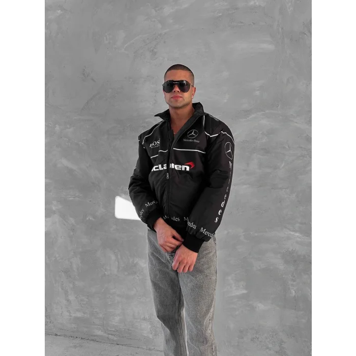 Siyah Mercedes İçi Astarlı Bumber Ceket