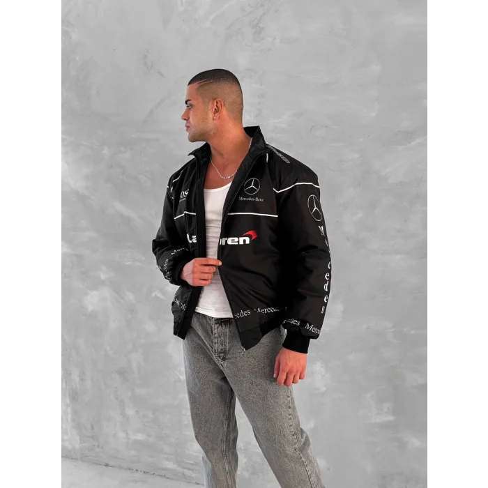 Siyah Mercedes İçi Astarlı Bumber Ceket