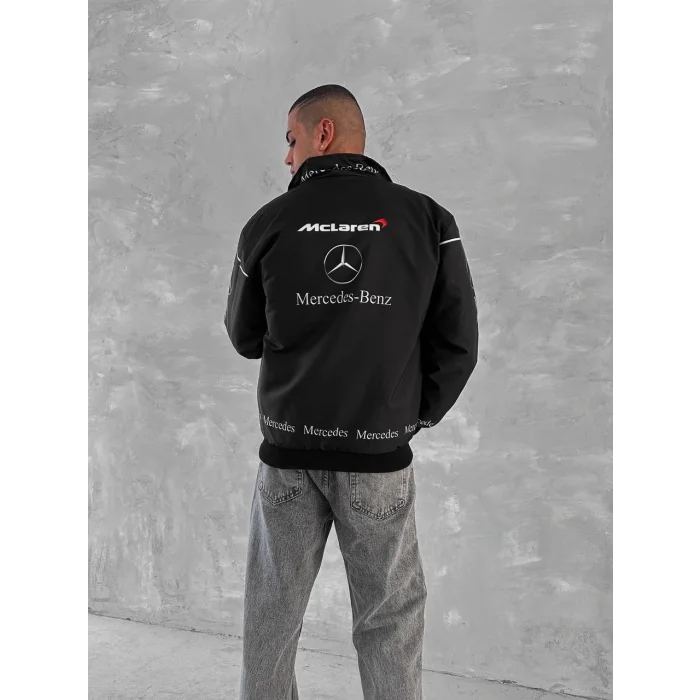 Siyah Mercedes İçi Astarlı Bumber Ceket