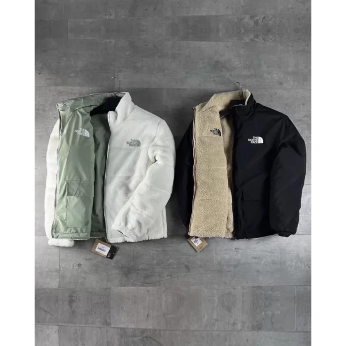 Siyah Çift Taraflı Kürklü Mont