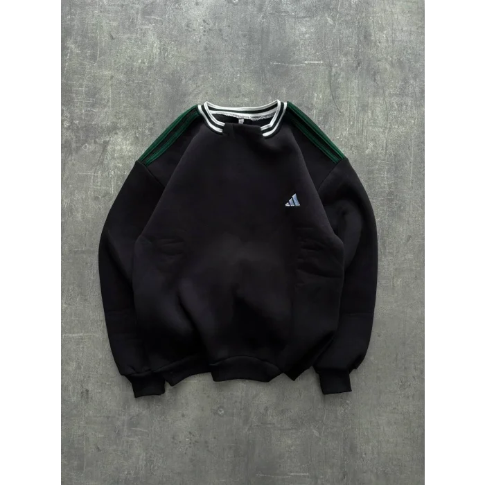 Siyah ADD Yaka Ribana Unisex Oversize Sweat