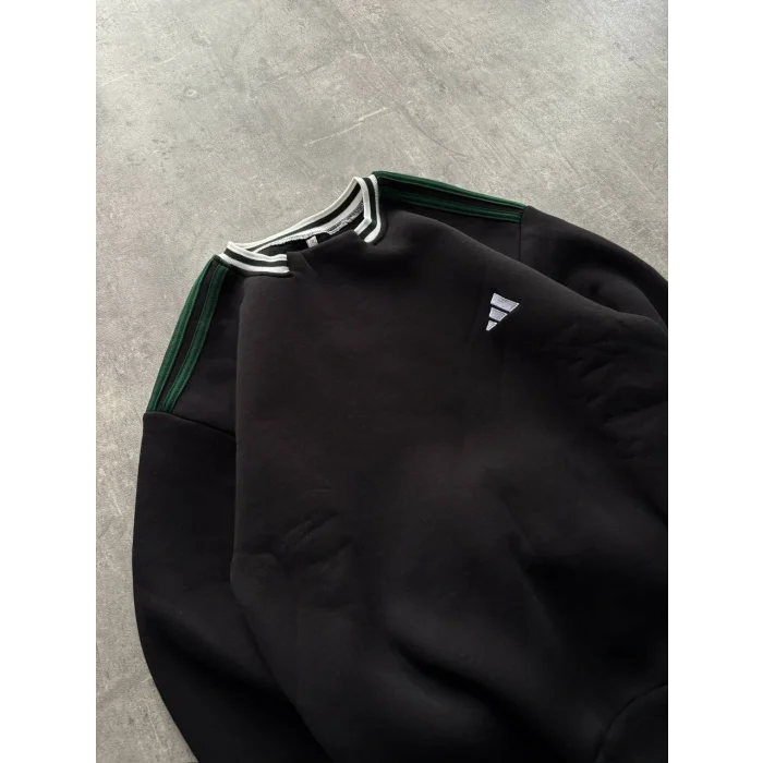 Siyah ADD Yaka Ribana Unisex Oversize Sweat