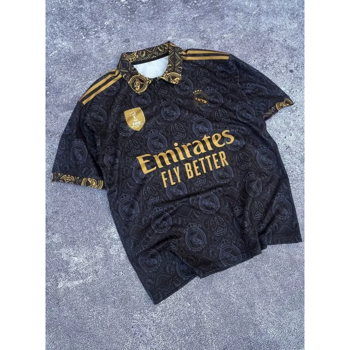 Siyah RM Baskılı Oversize Unisex Polo Yaka Tshirt