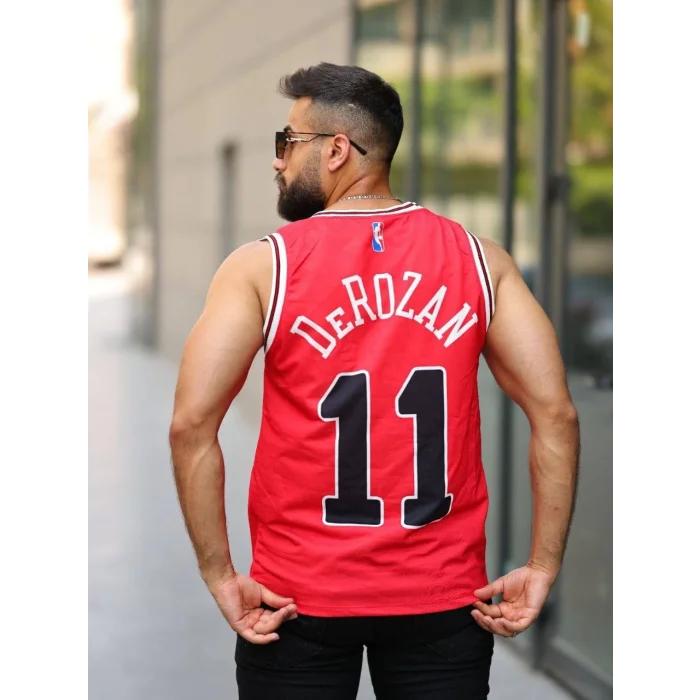 Kırmızı Chicago 11 Unisex Oversize Askılı Tshirt