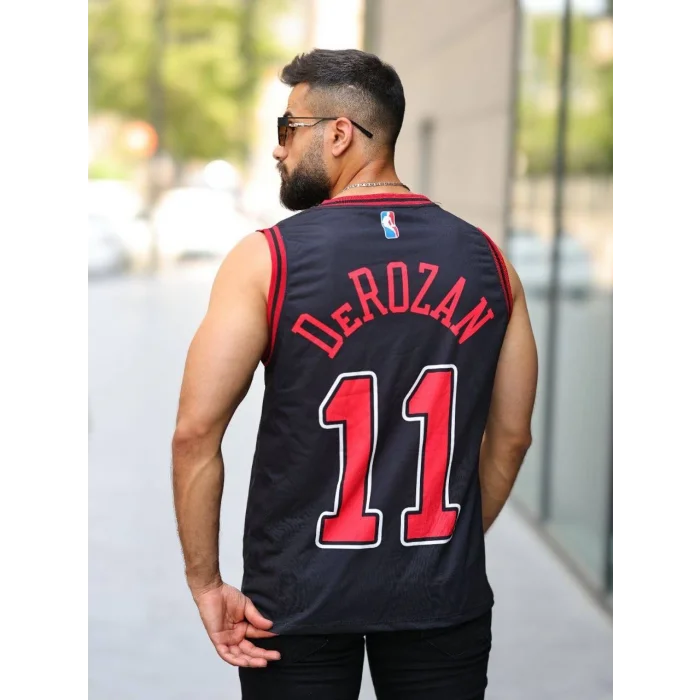 Siyah Chicago 11 Unisex Oversize Askılı Tshirt