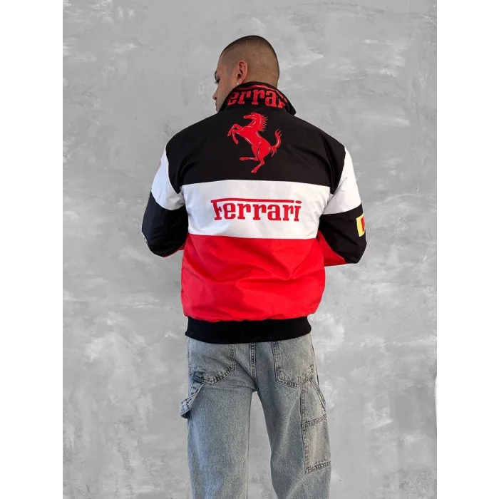 Beyaz Ferrari İçi Astarlı Bumber Ceket