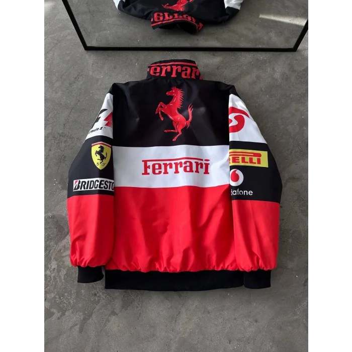 Beyaz Ferrari İçi Astarlı Bumber Ceket