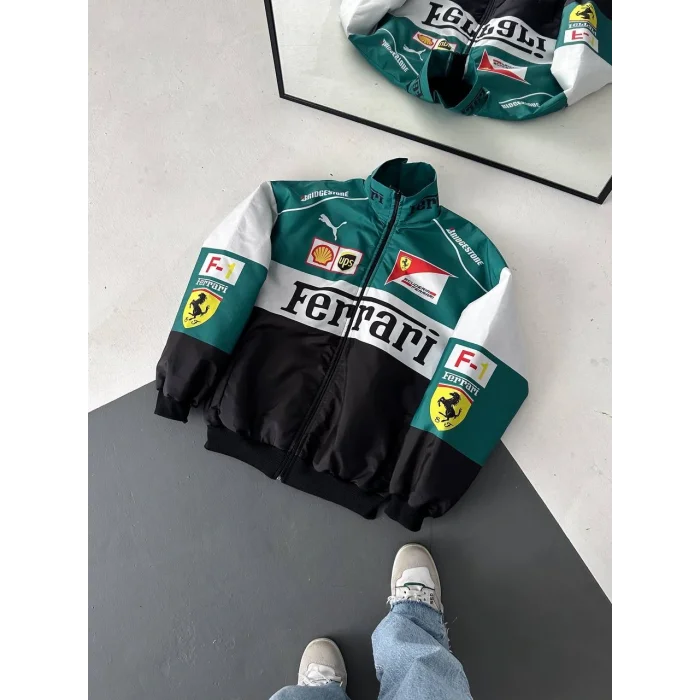 Yeşil Ferrari İçi Astarlı Bumber Ceket