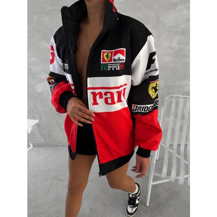 Beyaz Ferrari İçi Astarlı Bumber Ceket