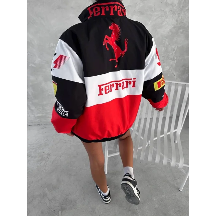 Beyaz Ferrari İçi Astarlı Bumber Ceket