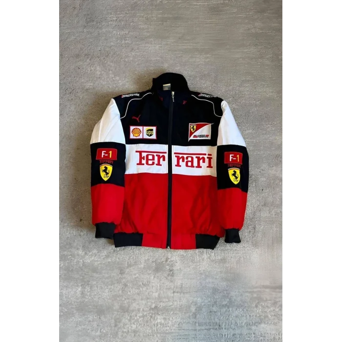 Beyaz Ferrari İçi Astarlı Bumber Ceket