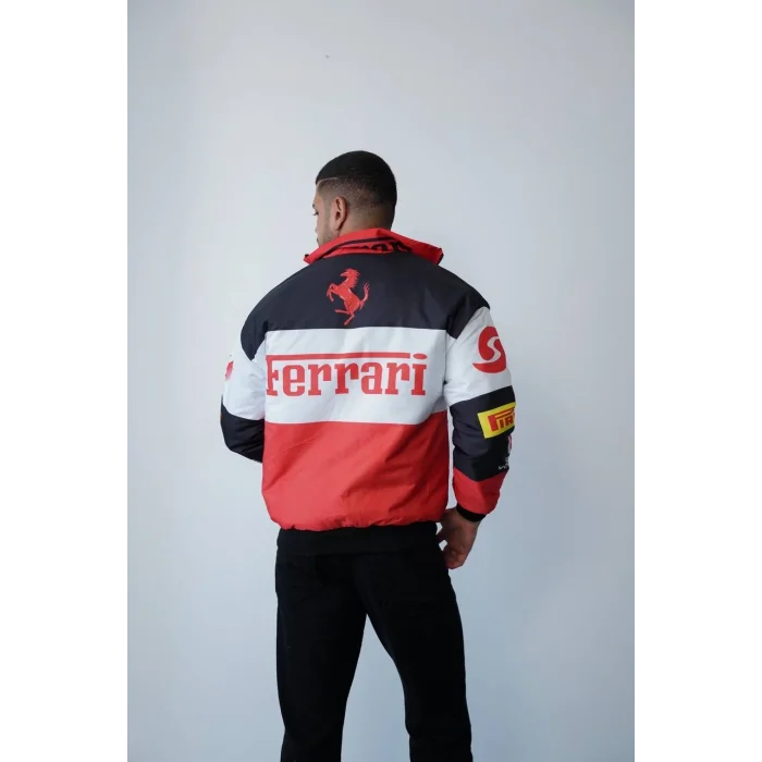 Beyaz Ferrari İçi Astarlı Bumber Ceket