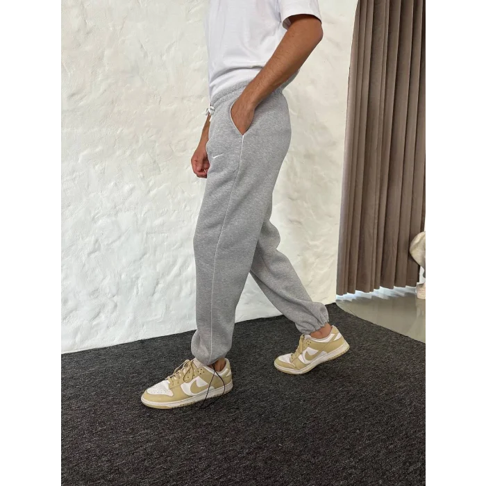 Gri NK Biyeli Unisex Oversize Eşofman