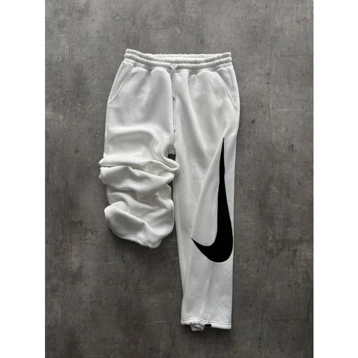 Beyaz NK Big Logo Unisex Oversize Eşofman