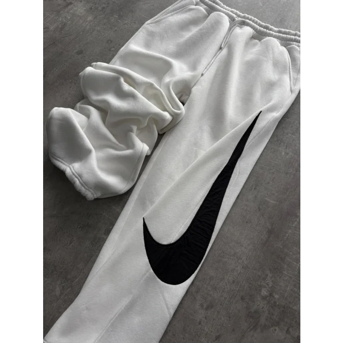 Beyaz NK Big Logo Unisex Oversize Eşofman