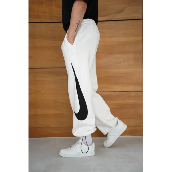 Beyaz NK Big Logo Unisex Oversize Eşofman