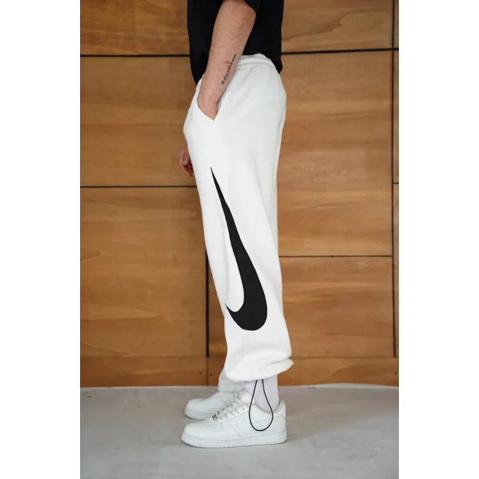 Beyaz NK Big Logo Unisex Oversize Eşofman