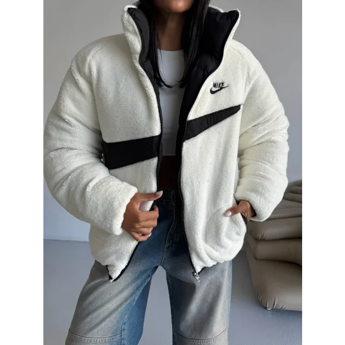Siyah NK Oversize Unisex Çift Taraflı Mont
