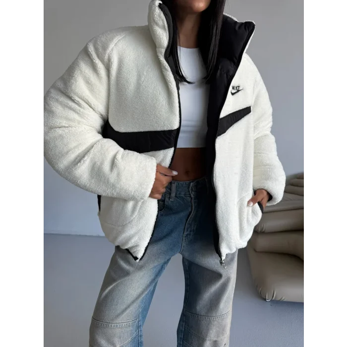 Siyah NK Oversize Unisex Çift Taraflı Mont