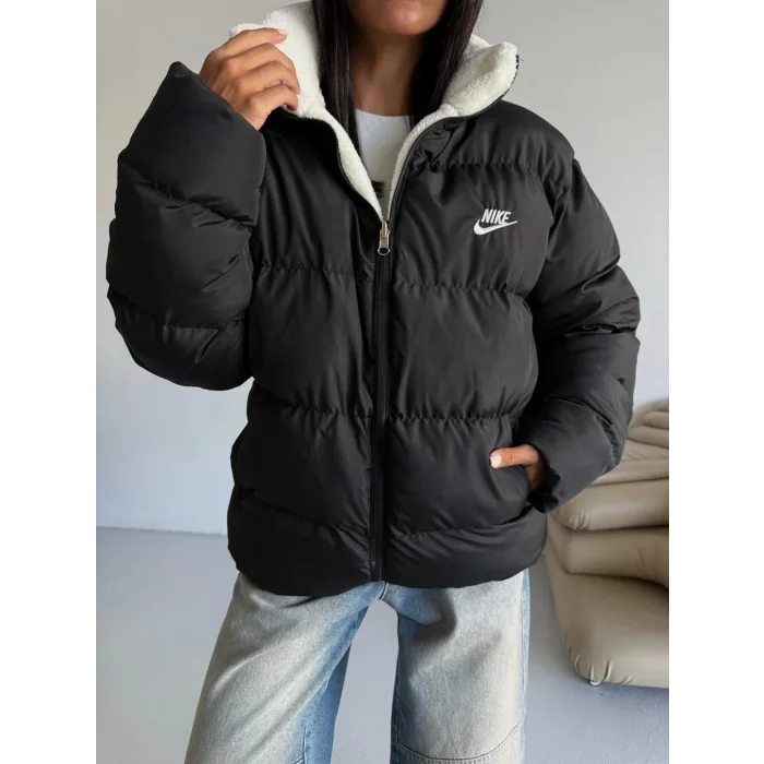 Siyah NK Oversize Unisex Çift Taraflı Mont