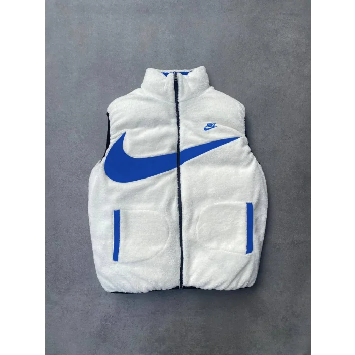 Mavi Oversize Unisex Çift Taraflı Yelek