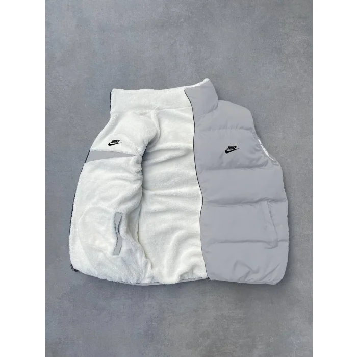 Gri Oversize Unisex Çift Taraflı Yelek